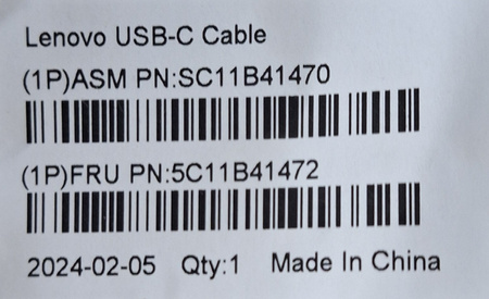 Kabel Lenovo USB-C <--> USB-C