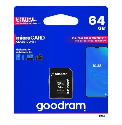 Karta pamięci 64GB GOODRAM MicroSD XC Class 10