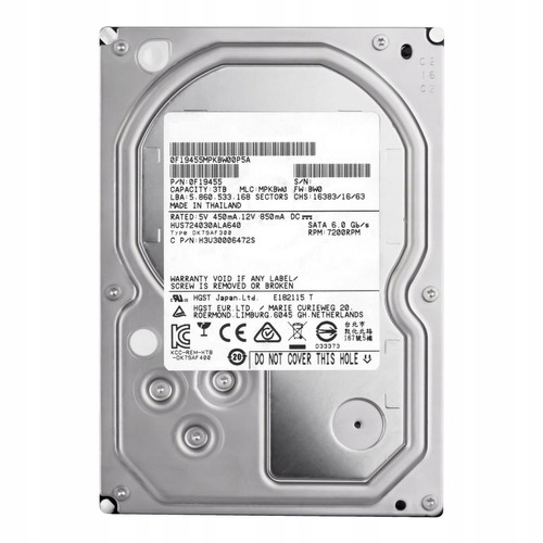 Dysk HDD 3,5" SATA3 SATA 3TB