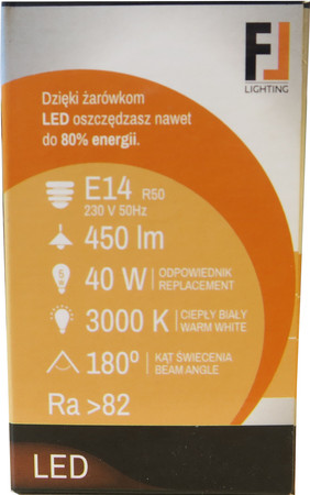 ŻARÓWKA LED E14 5W 450LM 3000K