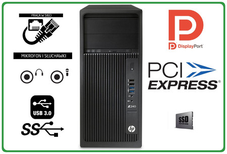 HP Workstation Z240 i7-6700 16GB 256SSD+HDD W10Pro