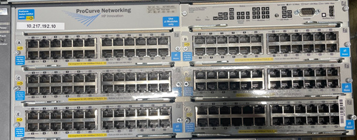 HP ProCurve J8697A + 6x 24-port J8702A + Module J8726A Layer 3 Switch