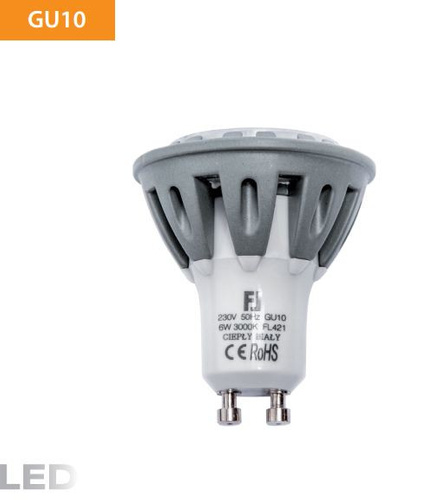 Żarówka LED GU10 CIEPŁA ALUMINIUM 40W 6W 230 450lm