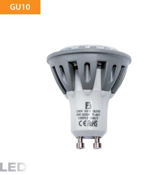 Żarówka LED GU10 CIEPŁA ALUMINIUM 40W 6W 230 450lm